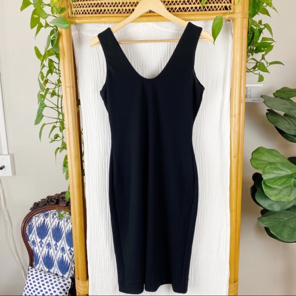 DRESS THE POPULATION BLACK BODY CON FULL BACK ZIP